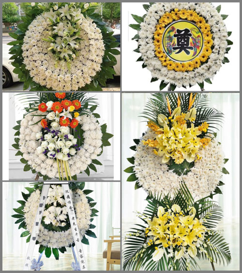 山东济宁梁山县馆驿镇武庄村花圈速递